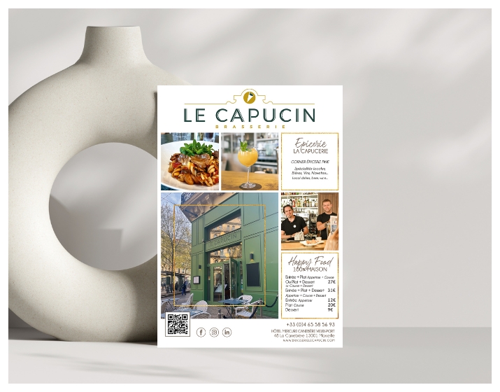 Création flyer restaurant : Le Capucin Brasserie